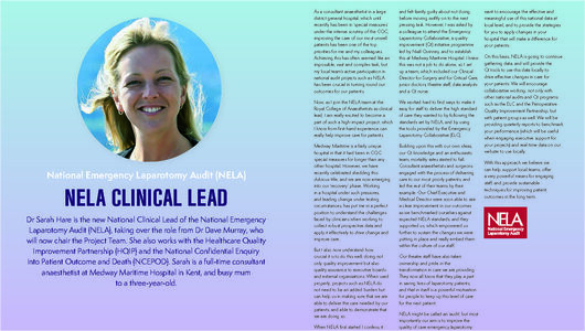 NELA Clinical Lead - Bulletin 104